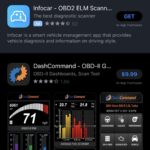Car Scanner ELM OBD2 app interface on iPhone