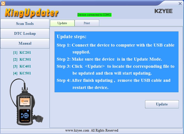 KC201 Connected to PC