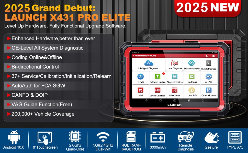 Launch Pro OBD2 Scanner Features