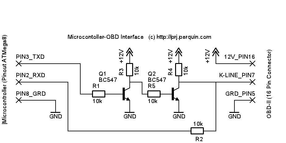 OBD2 K-line connection diagram