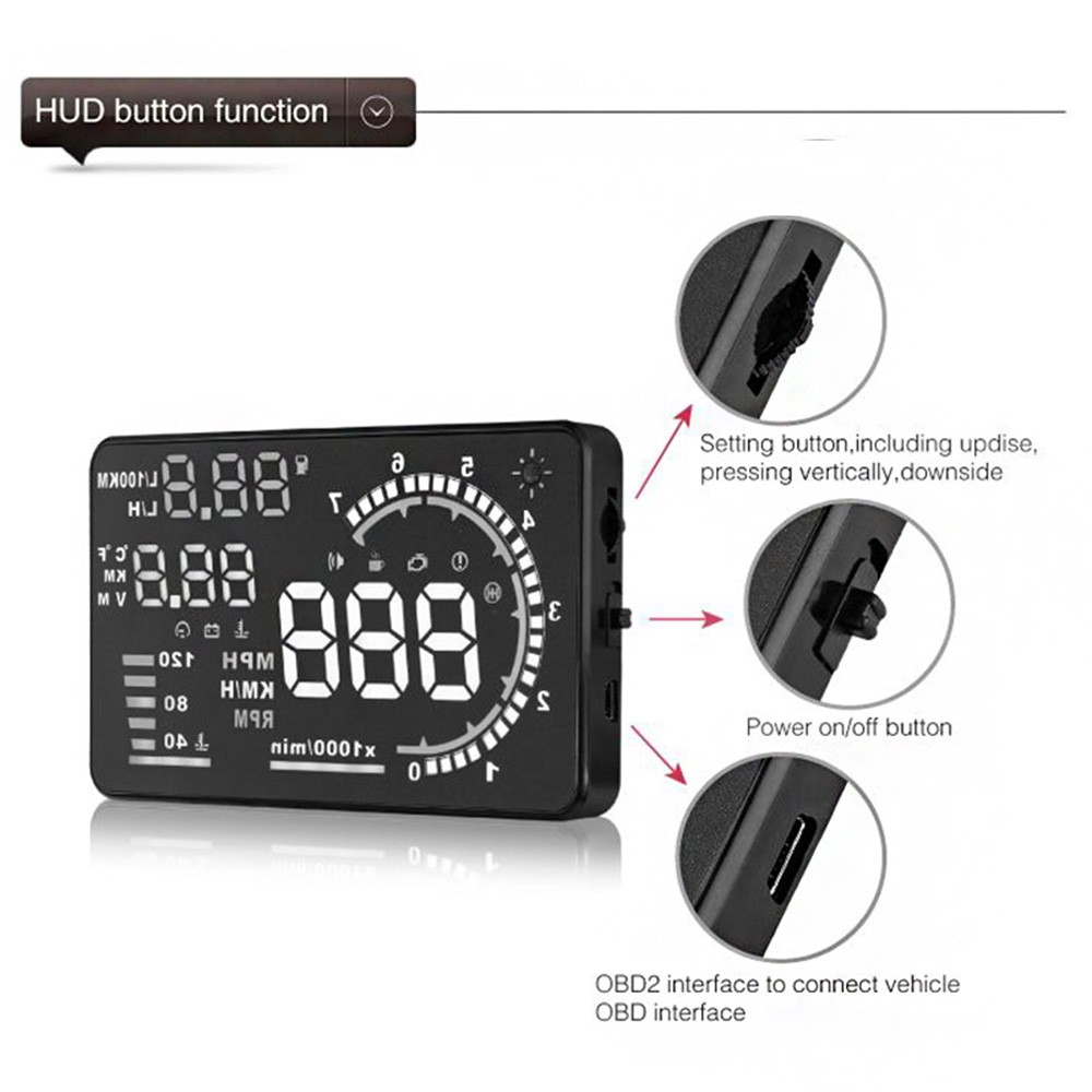 BraveWay OBD2 HUD providing turbo pressure and oil temperature