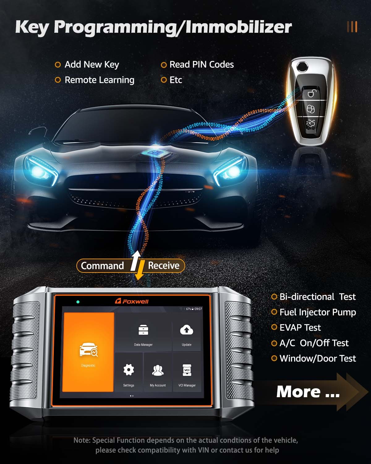 Mechanic using OBD2 scanner to check car
