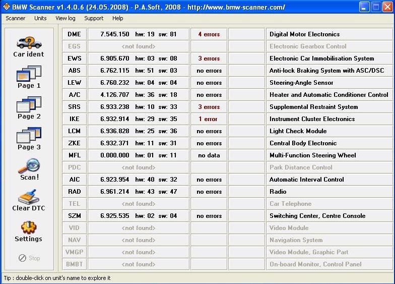BMW Scanner 1.4.0 Module Access