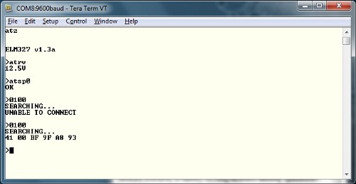 ELM327 OBD2 Adapter Communication
