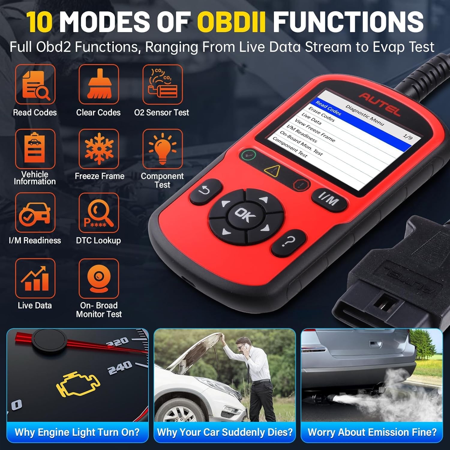Autel AutoLink AL549 Check Engine Code Reader Supports to Record the Live or Real Time PID Data