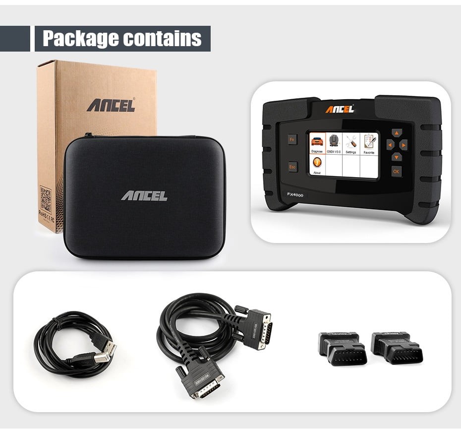Ancel FX4000 Diagnostic Tool Package List