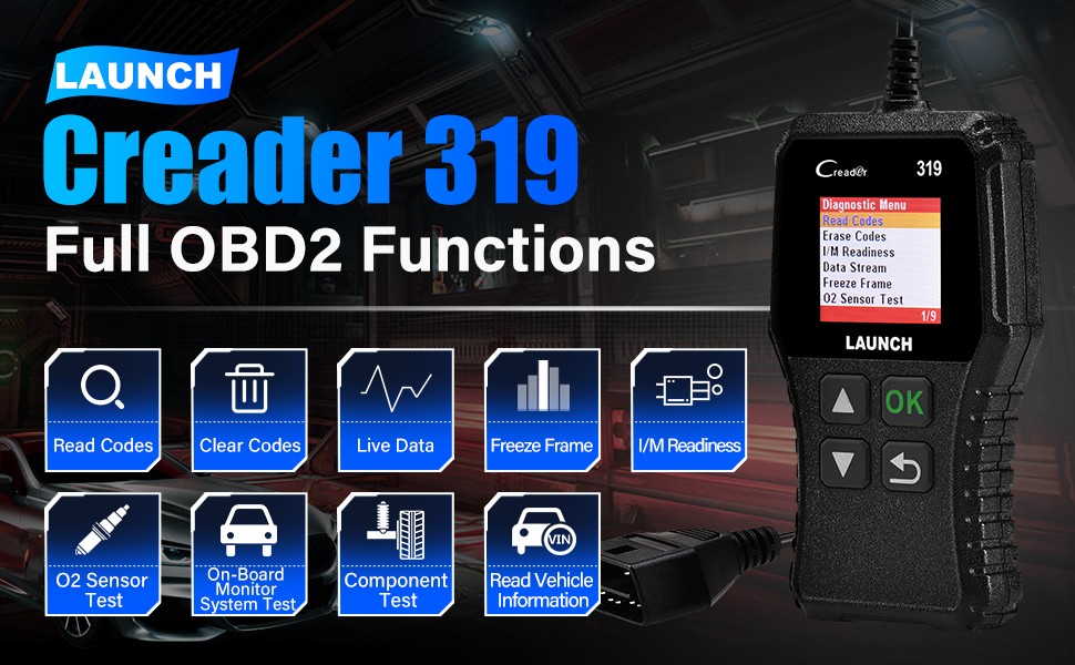 Launch OBD2 Scanner CR319 compatibility with OBD2 compliant vehicles