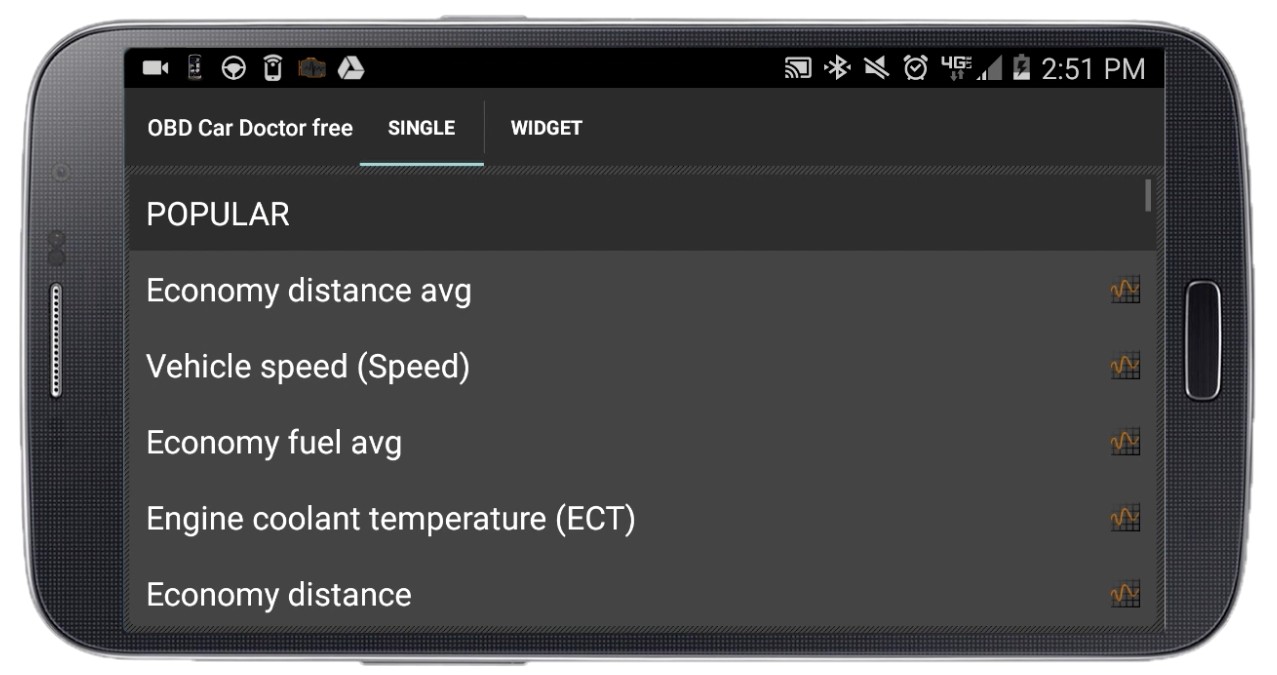 Engine Data Display on Smartphone