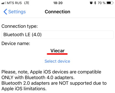 Car Scanner Settings Connection Type Bluetooth