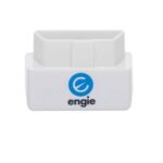 Engie OBD2 scanner connected to a car's OBD2 port for diagnostics