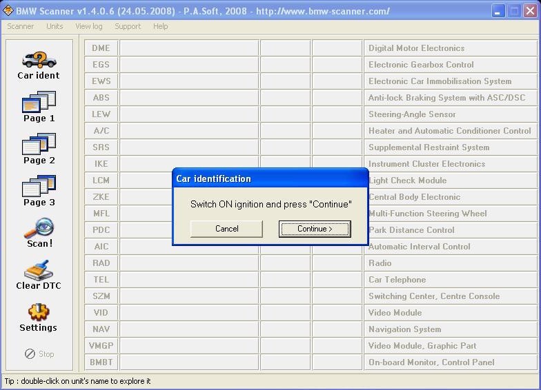 BMW Scanner 1.4.0 Interface