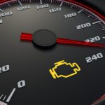 Ford Focus dashboard displaying check engine light