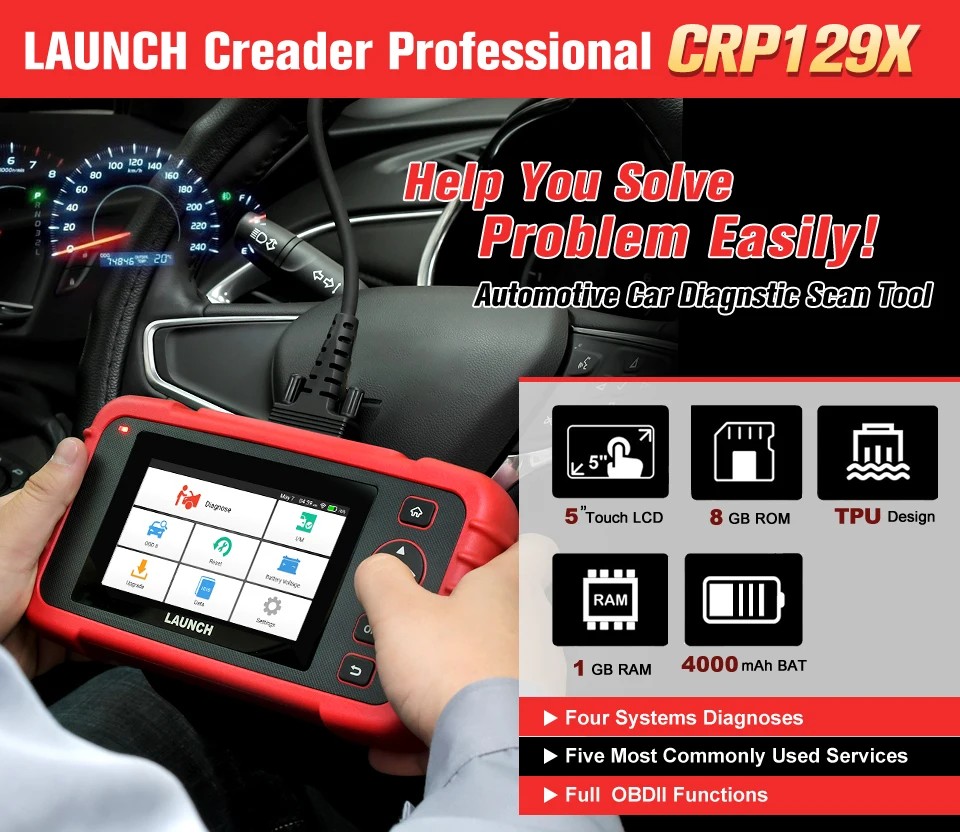 Launch Creader X431 CRP129X OBD2 Scanner Functions