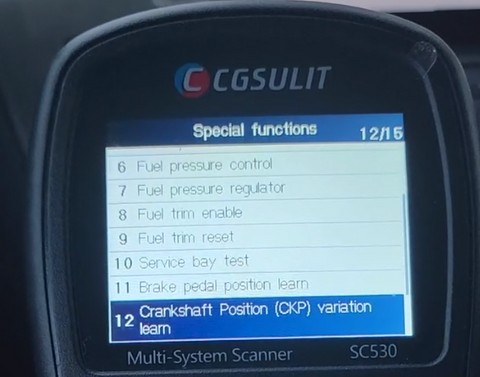 How to relearn crankshaft sensor with an obd2 scanner step 4