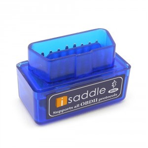iSaddle Bluetooth OBD2 scanner connected to a car's OBD2 port