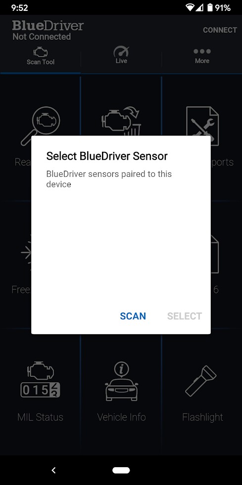 Scan for BlueDriver Sensors