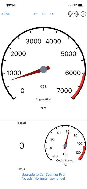Real-time engine data display