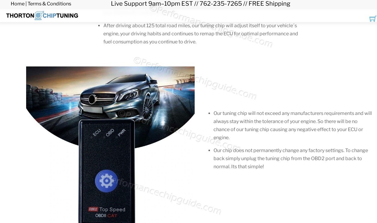 Thorton Chiptuning Top Speed OBDII Cat Performance Chip Website Claims 1