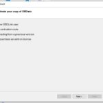 OBDwiz license activation screen. The option