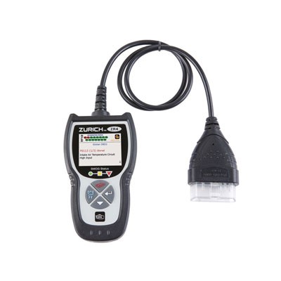 Zurich ZR4 OBD2 code reader showing diagnostic information